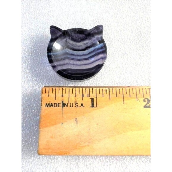 Beautiful Rainbow Fluorite Mini Cat Bowl Carving - Picture 5 of 6